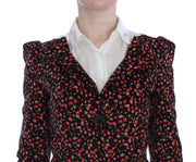 BENCIVENGA Black Multicolor Floral Suit