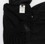 Exte Black Neck Wrap Top Blouse