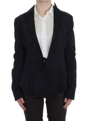 Exte Black Stretch Single Breasted Blazer Jacket
