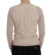 PINK MEMORIES Pink Floral Lace Wrap Sweater