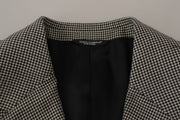 Dolce & Gabbana Gray Checkered Single Breasted Jacket Blazer