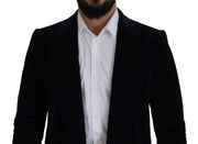 Dolce & Gabbana Black Cotton Cardigan Long Coat Men Jacket