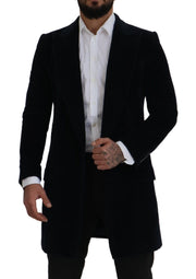 Dolce & Gabbana Black Cotton Cardigan Long Coat Men Jacket