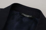 Dolce & Gabbana Blue Wool Single Breasted Coat Blazer