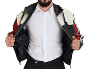 Dolce & Gabbana Black Leather Hooded Blouson Coat Jacket