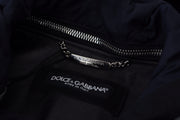 Dolce & Gabbana Black Polyester Hooded Blouson Coat Jacket