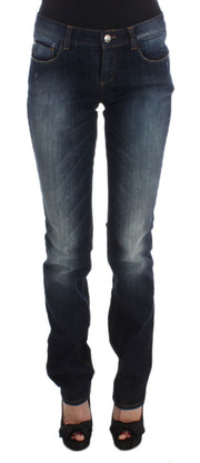 Costume National Blue Cotton Slim Fit Bootcut Jeans