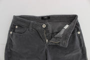 Costume National Gray Cotton Super Slim Corduroys Jeans