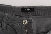 Costume National Gray Cotton Super Slim Corduroys Jeans