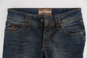 John Galliano Blue Wash Cotton Blend Slim Fit Jeans