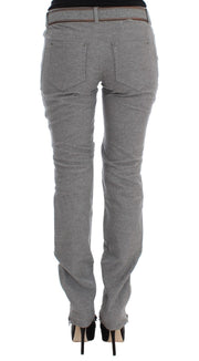 Ermanno Scervino Gray Cotton Slim Fit Casual Bootcut Pants