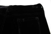 Ermanno Scervino Black Viscose Blend Velvet Slim Fit Pants