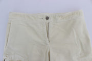 Ermanno Scervino Beige Cotton Capri Cropped Cargo Pants