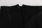 Ermanno Scervino Black Cotton Blend Capri Cropped Pants