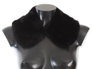 Dolce & Gabbana Black Mink Fur Shoulder Collar Scarf