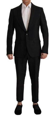 Dolce & Gabbana Black Polyester Formal 2 Piece MARTINI Suit
