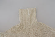 Dolce & Gabbana Cream Wool Knit Turtleneck Pullover Sweater