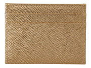 Dolce & Gabbana Gold Leather #DGLovesLondon Women Cardholder Case Wallet