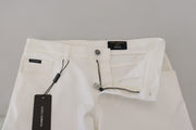 Dolce & Gabbana White Slim Skinny Stretch Cotton Denim Jeans