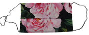 Dolce & Gabbana Black Floral Pleated Elastic Ear Strap Face Mask