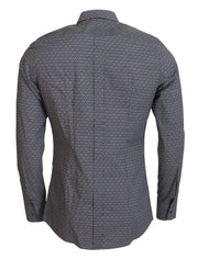 Dolce & Gabbana Gray Brown GOLD Slim Fit Dress Formal Shirt