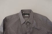 Dolce & Gabbana Gray Brown GOLD Slim Fit Dress Formal Shirt