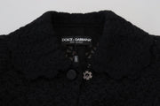 Dolce & Gabbana Black Button Down Long Blazer Cotton Jacket