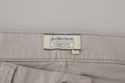 Jeckerson Gray Cotton Tapered Men Casual Pants