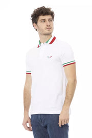 Baldinini Trend White Cotton Polo Shirt
