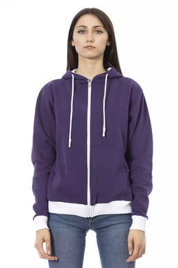 Baldinini Trend Purple Cotton Sweatshirt