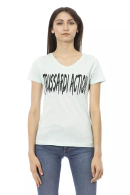 Trussardi Action Light Blue Cotton T-Shirt