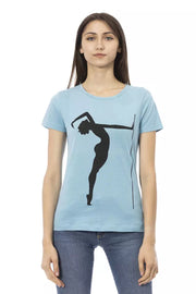 Trussardi Action Light Blue Cotton T-Shirt