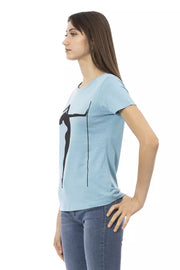 Trussardi Action Light Blue Cotton T-Shirt