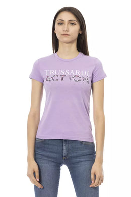 Trussardi Action Purple Cotton T-Shirt