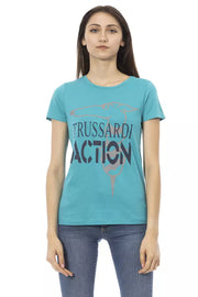 Trussardi Action Light Blue Cotton T-Shirt