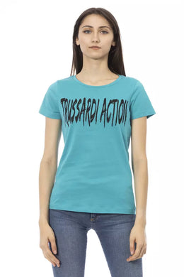Trussardi Action Light Blue Cotton T-Shirt