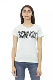 Trussardi Action Light Blue Cotton T-Shirt