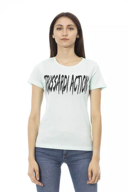 Trussardi Action Light Blue Cotton T-Shirt
