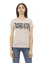 Trussardi Action Beige Cotton T-Shirt