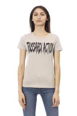 Trussardi Action Beige Cotton T-Shirt