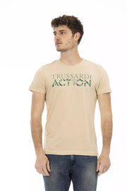 Trussardi Action Beige Cotton Men's T-Shirt