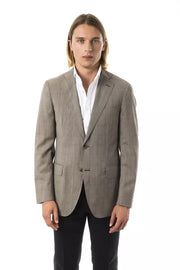Uominitaliani Gray Wool Mens Blazer
