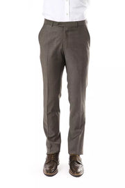 Uominitaliani Gray Wool Mens Suit Pant