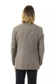 Uominitaliani Gray Wool Mens Blazer