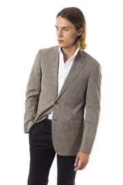 Uominitaliani Gray Wool Mens Blazer