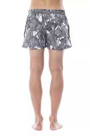 Roberto Cavalli Sport Black Polyester Men Swimwear