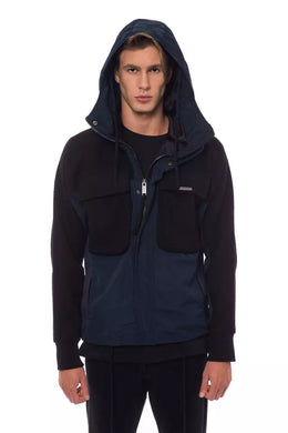 Nicolo Tonetto Black Wool Men Jacket with Hood and Pockets