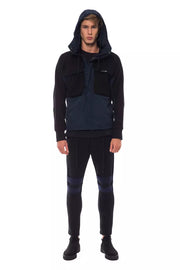 Nicolo Tonetto Black Wool Men Jacket with Hood and Pockets