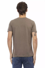 Trussardi Action Brown Cotton Men's V-Neck T-Shirt