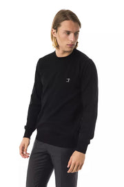 Uominitaliani Black Merino Wool Men's Sweater